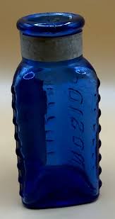 RARE COBALT BLUE POISON BOTTLE HOBNAIL EDGES ORIGINAL LABEL ...