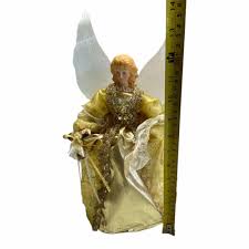 Fiber Optic Gold Angel Christmas Tree Topper Lighted Figure ...