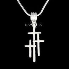 Triple Cross Necklace Three Crosses on Calvary God Lord ...