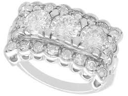 2.20ct Diamond and 14ct White Gold Cluster Ring - Vintage ...