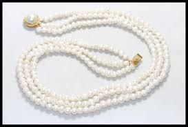 Vintage Freshwater Pearl Triple Strand Necklace. For Sale at ...