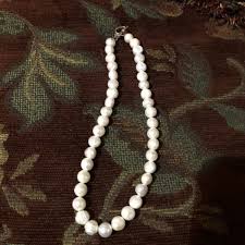 White Round Real Pearl Necklace 17”IN Single-Row For Women's/EUC | eBay