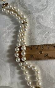 vintage 14k gold clasp double strand natural pearl bracelet w/ Diamonds 7.5” *H | eBay