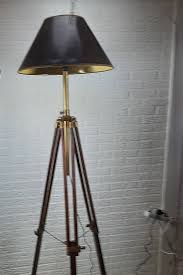 Vintage Heavy Tripod Lamp Bronze With Mahogany Retro - Etsy