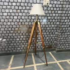 Natural Wooden Tripod Floor Lamp Tall Standing Lamp for ...