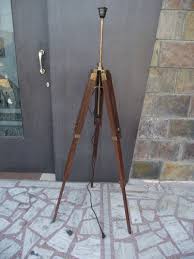 TRIPOD FLOOR LAMP STAND ANTIQUE WOOD ANTIQUE LAMP HOME AND ...