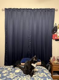 Madison Navy Pole Top Room Darkening Curtain Panel, 84"