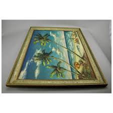 John Goossens Beach Landscape Oil Painting On Board c.1957 Florida . For Sale at Ruby Lane