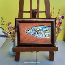 Sardine Oil Painting: Miniature Still Life Kitchen Art, 4x6 ...