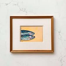 Sardine Oil Painting: Original Coastal Still Life Art ...