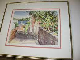 Jill Amos Raine Watercolor Lithograph, Bermuda St. George's ...