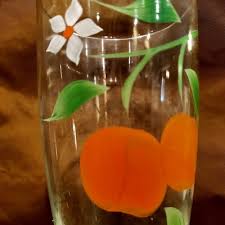 VTG 1950' s Tropicana Painted Orange Blossom Glass Pitcher ...