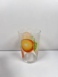 VINTAGE 4” ORANGE JUICE DRINKING GLASS | eBay