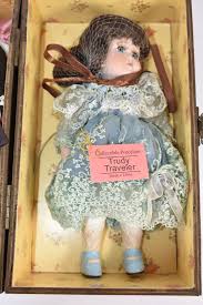 NEW TRUDY TRAVELER PORCELAIN DOLL WITH TRUNK ...