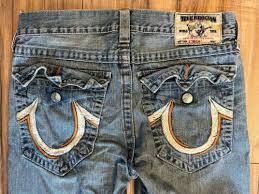 True Religion Straight Jeans Mens 33 Distressed Pockets Y2K ...