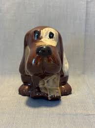 Vintage Ceramic Brown and White Dog Coin Bank - Etsy