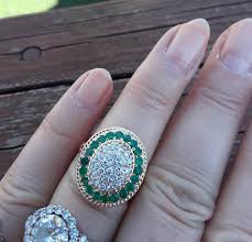 14k Gold Diamond Colombian Emerald Wedding Engagement Ring ...