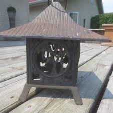 Vintage Solid Cast Iron Chinese Japanese Themed Asian Bamboo Tree Art Pagoda Tealight Garden Lantern Light. **FREE Shipping** - Etsy