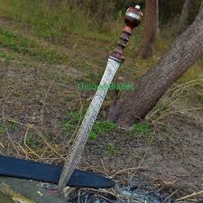 Real Damascus Steel Sword' Full Tang Hunting Sword Fix Blade ...