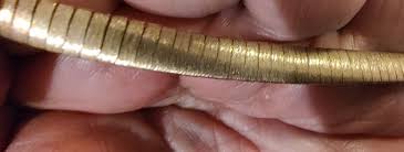 GOLD OVER STERLING SILVER HERRINGBONE CHOKER NECKLACE ITALY REVERSABLE ((C710)) | eBay