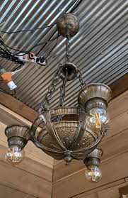 Art Deco Three Light Hanging Chain Fixture | MakerPlace by ...