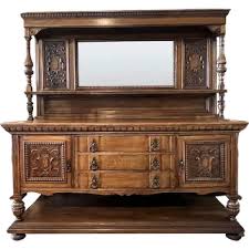 Turn of the Century Quarter Sawn Oak Sideboard with Beveled Mirror. For Sale at Ruby Lane