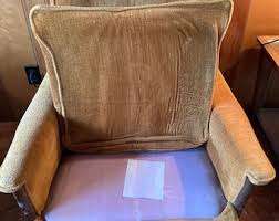 Vintage Mid Century High Back Lounge Chair Orange Tufted Arm ...