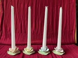 4 Lenwile China Ardalt Verithin Japan Candle holders Rose ...