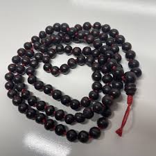 DARK WOOD CHAKRA MALA NECKLACE RED STRING ...