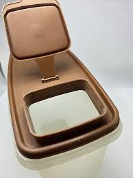 Tupperware Cereal Keeper Container #1588-7 Brown Flip-Top ...
