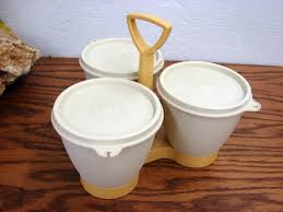 Vintage Tupperware Condiment Caddy w/ Lids Spoons Camping ...