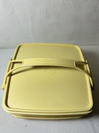 Vintage Tupperware 2 Large Stacking Containers Lids & Handle ...