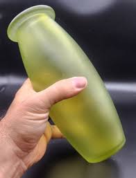 Mid Century Modern Avocado Green Frosted Satin Glass Vintage ...