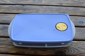 Tupperware Divided Rectangular Dish w/ Blue Lid #3990 | eBay