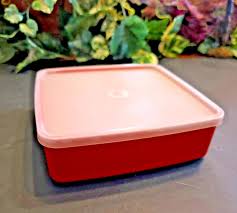 Vintage Tupperware #1458 Red Paprika Sandwich Keeper W/lid ...
