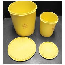 Tupperware 805 811 Yellow Servalier Canisters Pair. For Sale ...