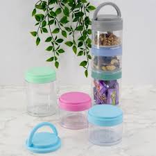 Stackable Snack Tower Food Storage Container Veg Nuts Jars ...
