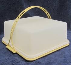 Vtg Tupperware Cake Saver Carrier Taker Yellow # 1241 SQUARE ...