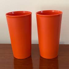 Set of Two Orange Tupperware Tumblers - Harvest Colors - 70s ...