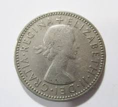 Vintage 1955 United Kingdom 1 Shilling, Elizabeth II 1st ...