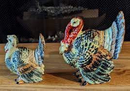 MID-CENTURY Pair Turkey Gobblers 5-1/2” & 4” Salt & Pepper ...
