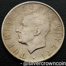 Turkey 1 Lira 1957. KM#889. One Dollar coin. Kemal Ataturk ...