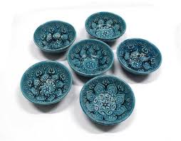 6x Turkish Ceramic Bowls Set of Six, Large Ceramic Bowl Set ...