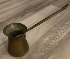 Vintage copper side handle Coffee Cream pouring dipping pot ...