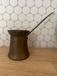 Antique Middle Eastern Brass Coffee Pot - Traditional Turkish ...