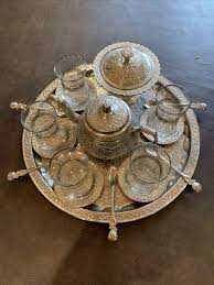 Vintage Turkish Greek Tea Set for 5 with 5 Spoons and sugar ...