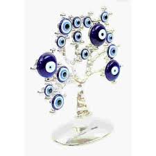 Elegant Turkish Blue Evil Eyes Flower Money Tree Silver 6 ...