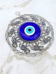 Turkish Large Glass Blue Evil Eye Elephant Wall Hanging ...