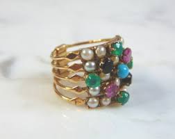 Womens Vintage Estate 14k Yellow Gold Multi-stone Ring 5.7g ...