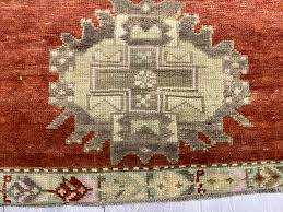 Small Red Oushak Rug: Vintage Turkish Wool Rug (1.7x2.4 Ft) - Etsy